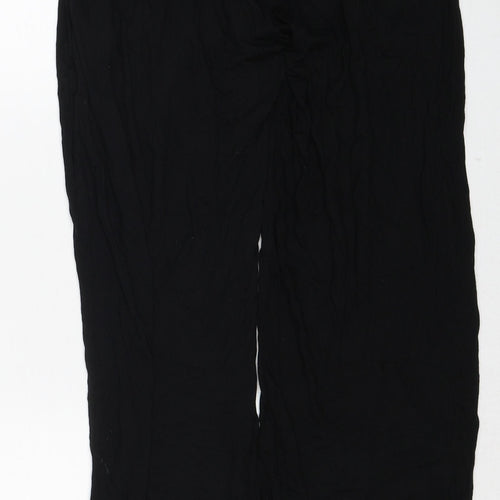 H&M Womens Black Viscose Trousers Size M Regular