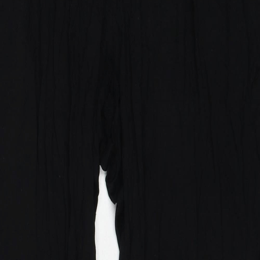 H&M Womens Black Viscose Trousers Size M Regular