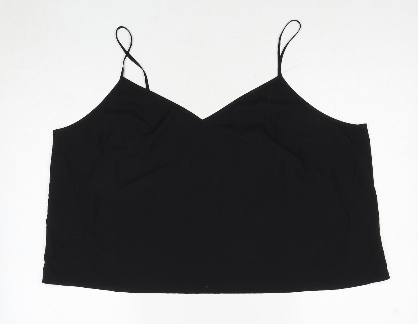 H&M Womens Black Polyester Basic Polo Size 22 V-Neck