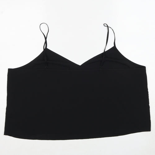 H&M Womens Black Polyester Basic Polo Size 22 V-Neck