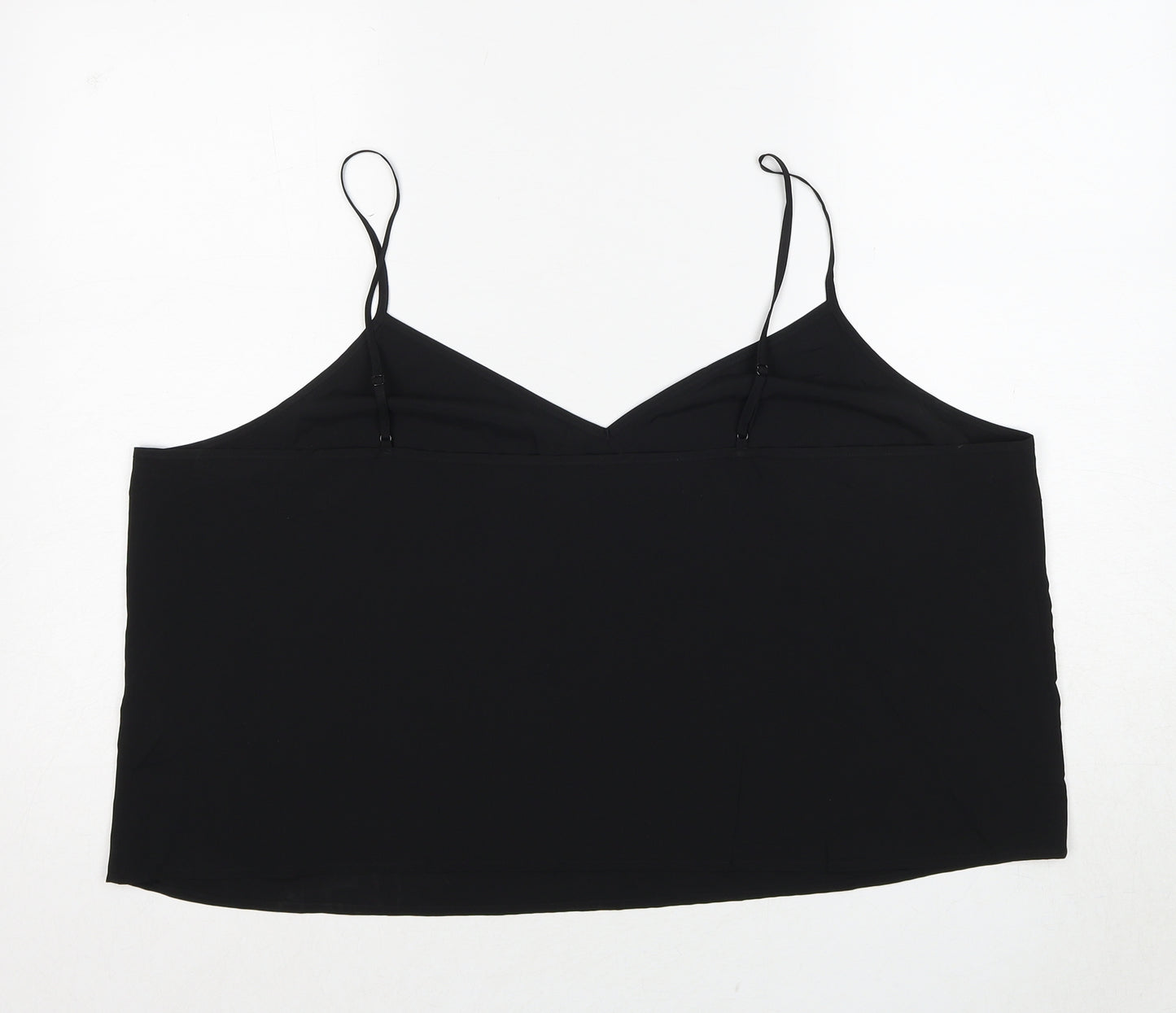 H&M Womens Black Polyester Basic Polo Size 22 V-Neck