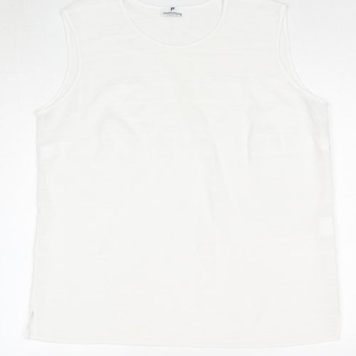 Frankenwälder Womens White Polyester Basic Tank Size 18 Round Neck