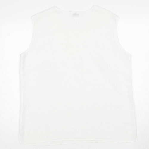 Frankenwälder Womens White Polyester Basic Tank Size 18 Round Neck