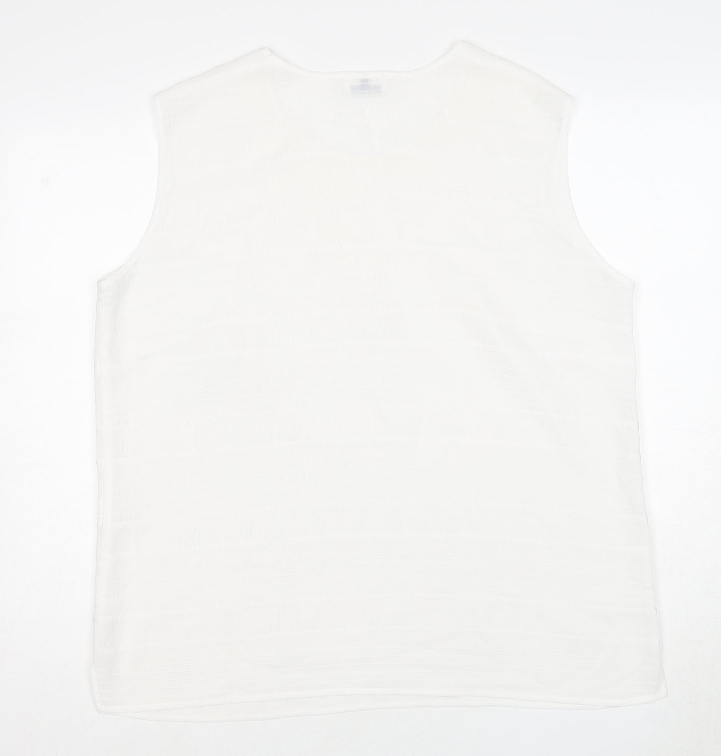 Frankenwälder Womens White Polyester Basic Tank Size 18 Round Neck