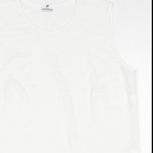 Frankenwälder Womens White Polyester Basic Tank Size 18 Round Neck
