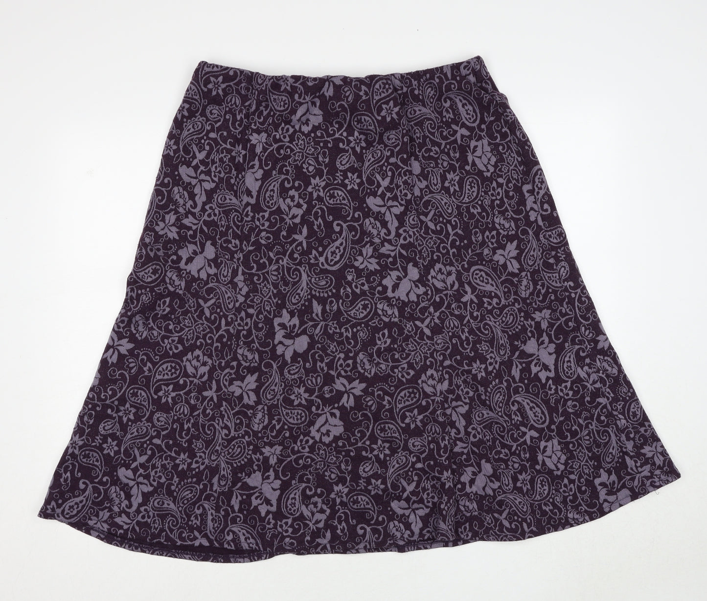 Daxon Womens Purple Floral Polyester Swing Skirt Size 18