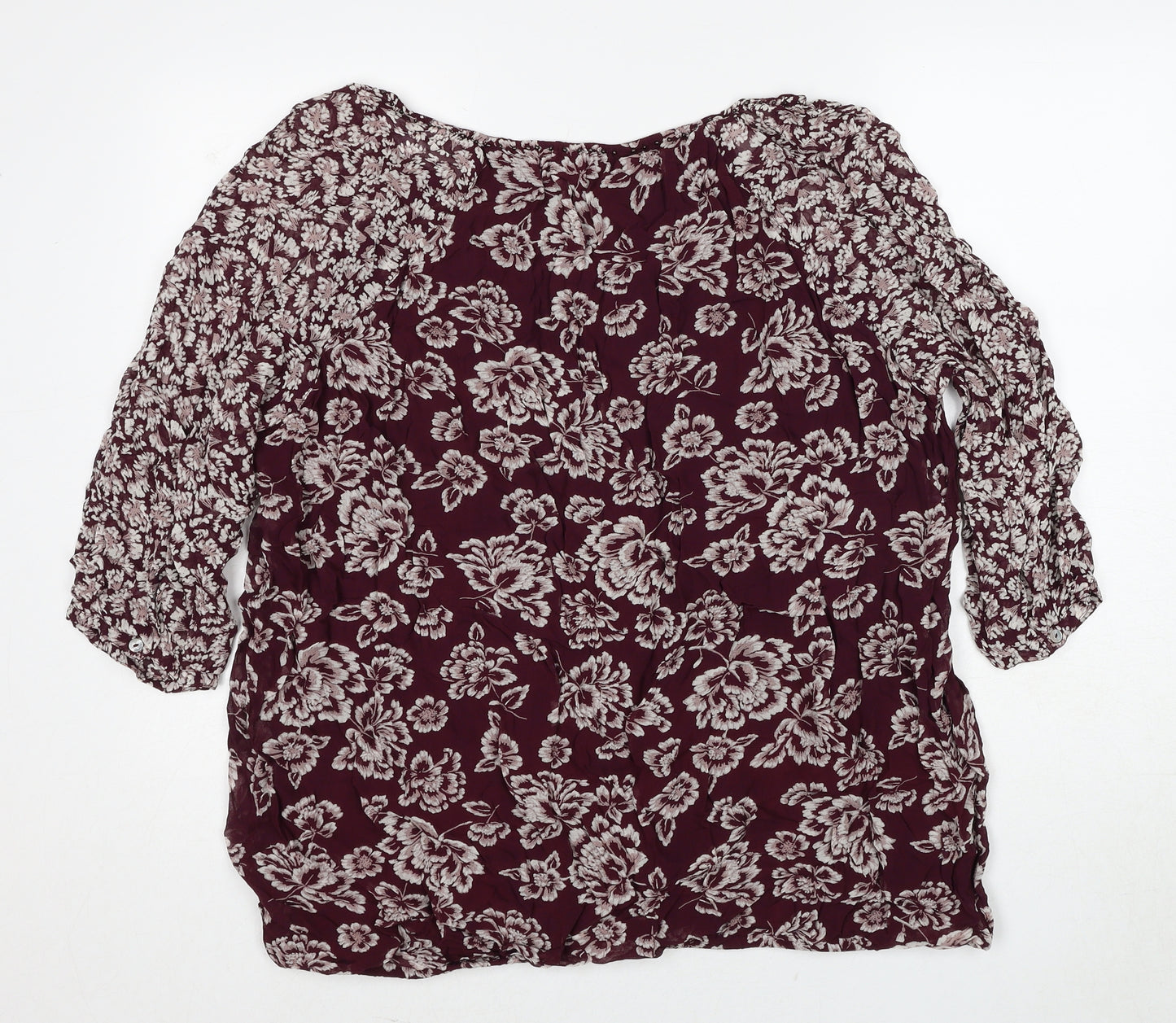 Per Una Womens Multicoloured Floral Viscose Basic Blouse Size 20 Boat Neck - Embellished Neckline
