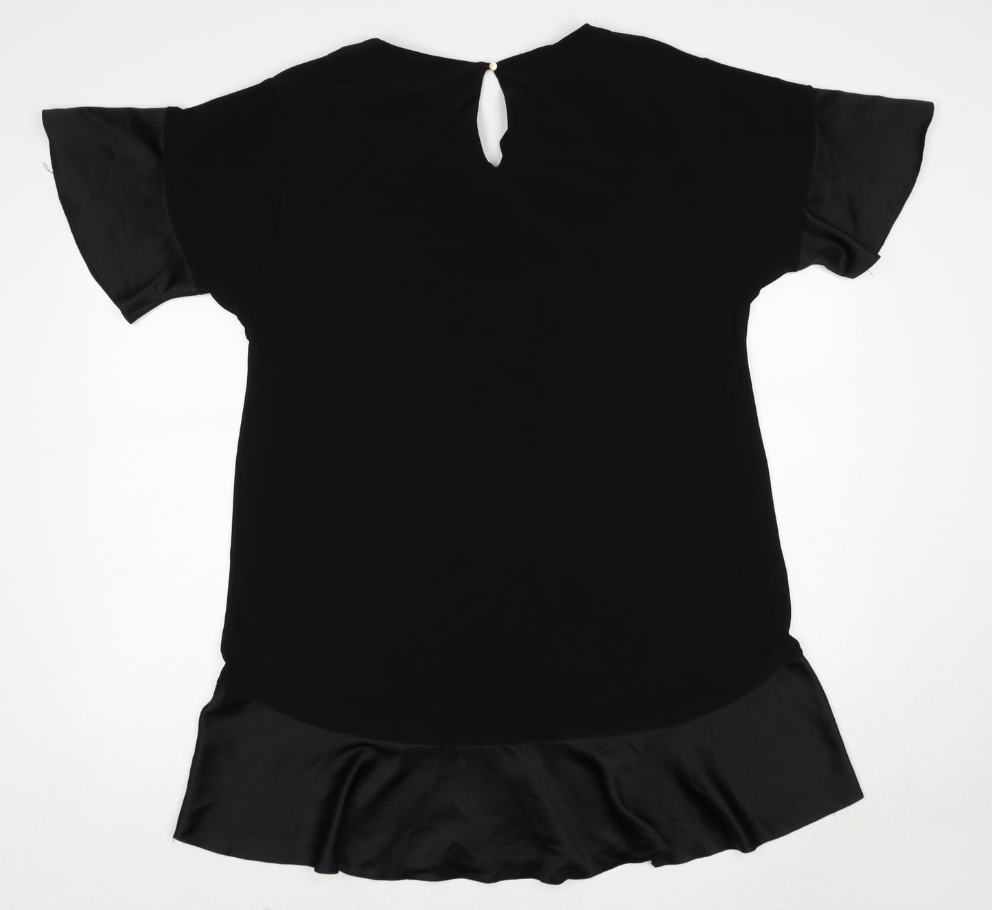 River Island Womens Black Polyester Trapeze & Swing Size M V-Neck Button
