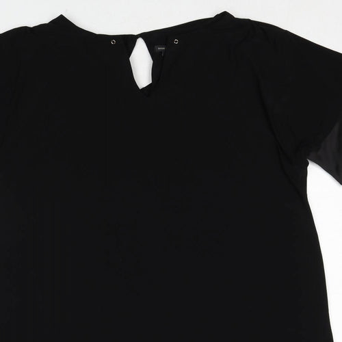 River Island Womens Black Polyester Trapeze & Swing Size M V-Neck Button