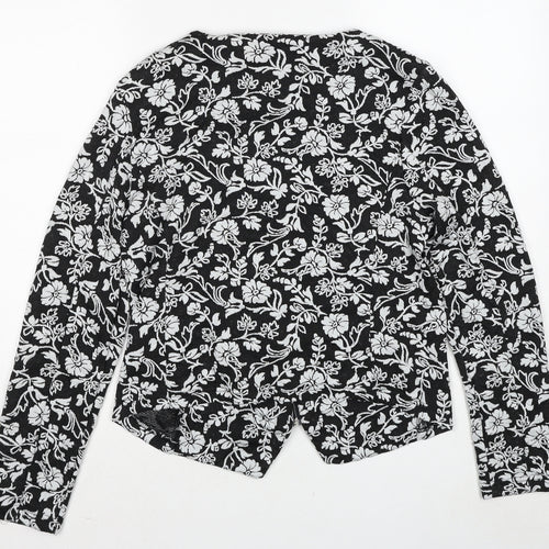 Intown Womens Black Geometric Jacket Size 12 Zip