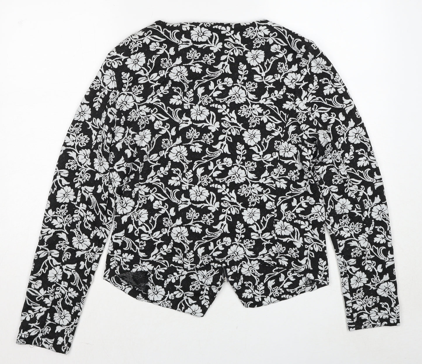 Intown Womens Black Geometric Jacket Size 12 Zip