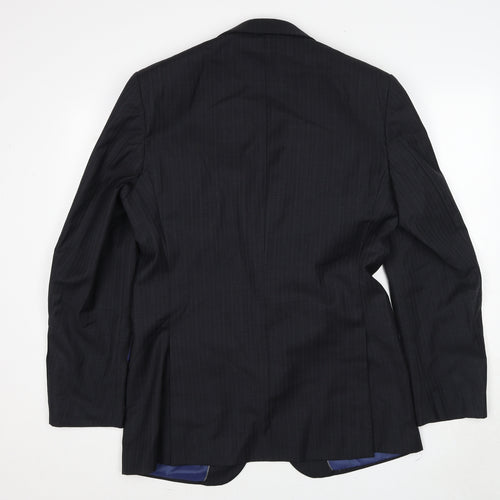 Marks and Spencer Mens Grey Striped Wool Jacket Suit Jacket Size 40 Regular