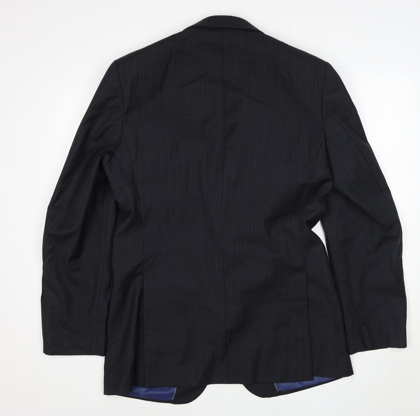 Marks and Spencer Mens Grey Striped Wool Jacket Suit Jacket Size 40 Regular