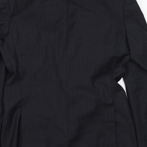 Marks and Spencer Mens Grey Striped Wool Jacket Suit Jacket Size 40 Regular