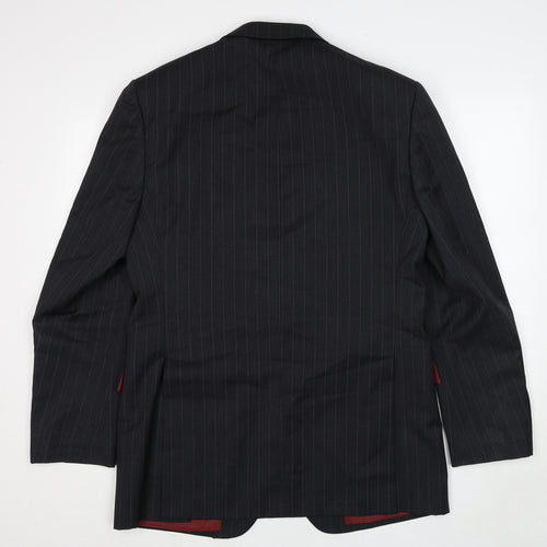 Marks and Spencer Mens Grey Striped Wool Jacket Suit Jacket Size 40 Regular