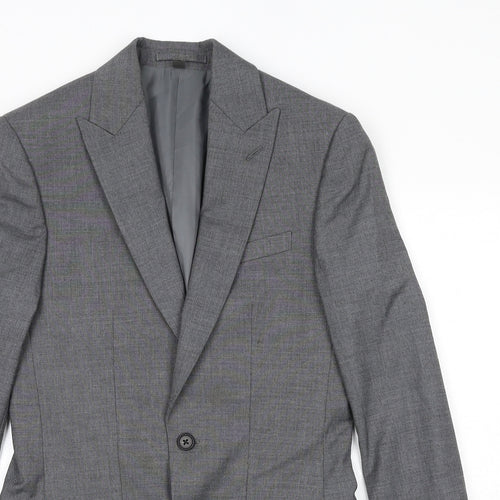 Marks and Spencer Mens Grey Polyester Jacket Suit Jacket Size 34 Regular