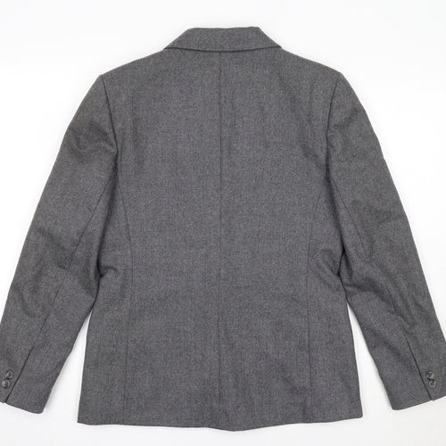 St Michael Womens Grey Wool Jacket Blazer Size 12