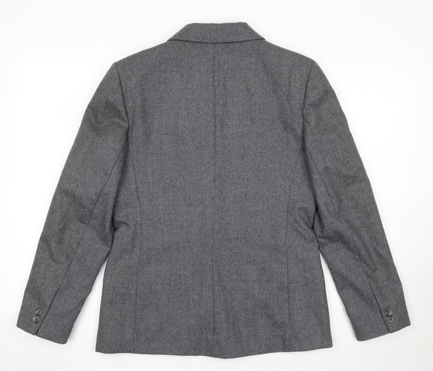 St Michael Womens Grey Wool Jacket Blazer Size 12