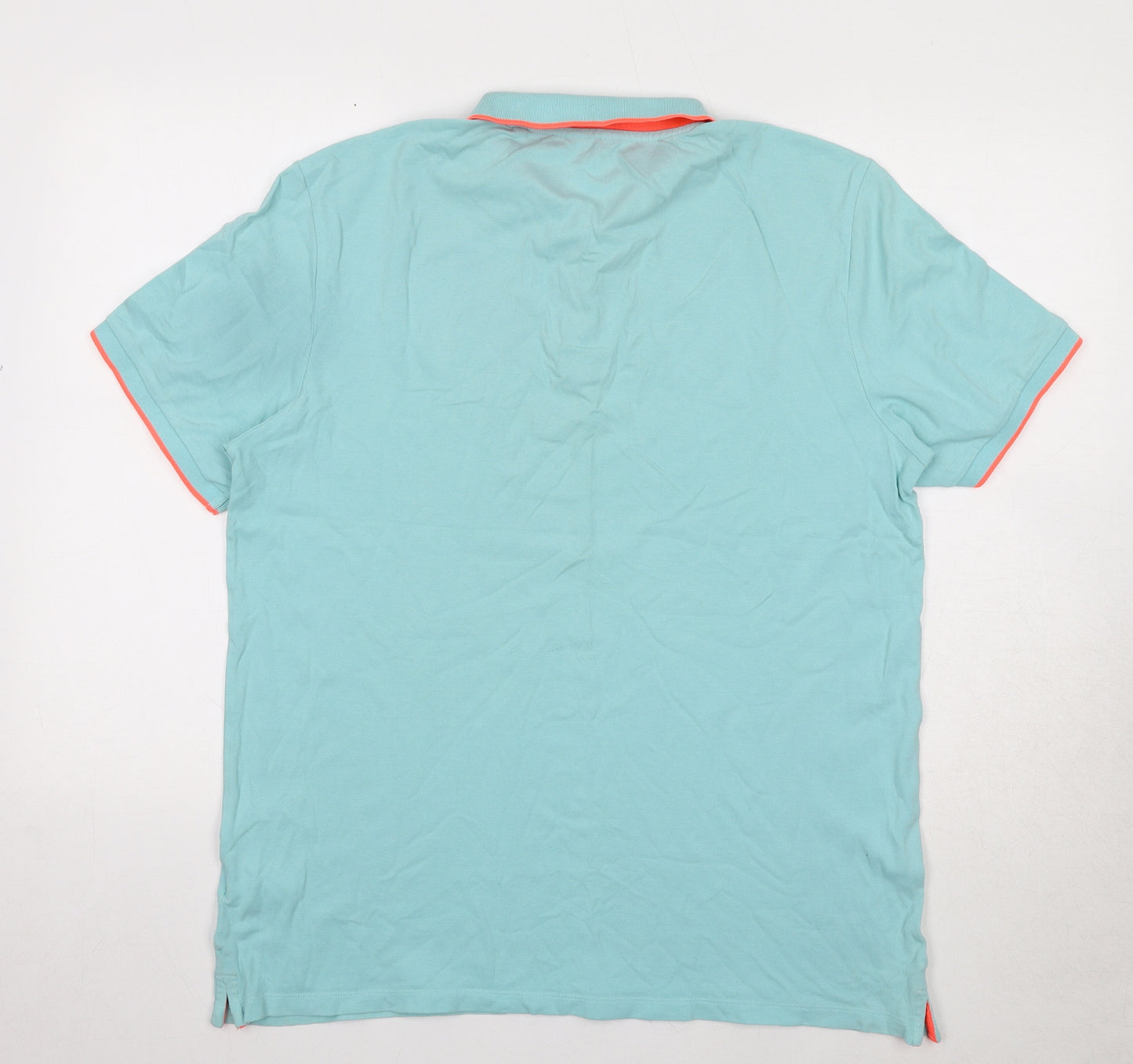 NEXT Mens Blue Cotton Polo Size XL Collared Button