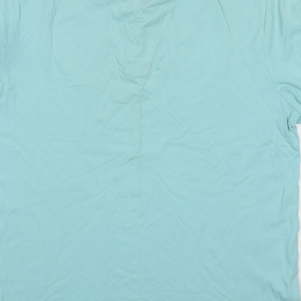 NEXT Mens Blue Cotton Polo Size XL Collared Button