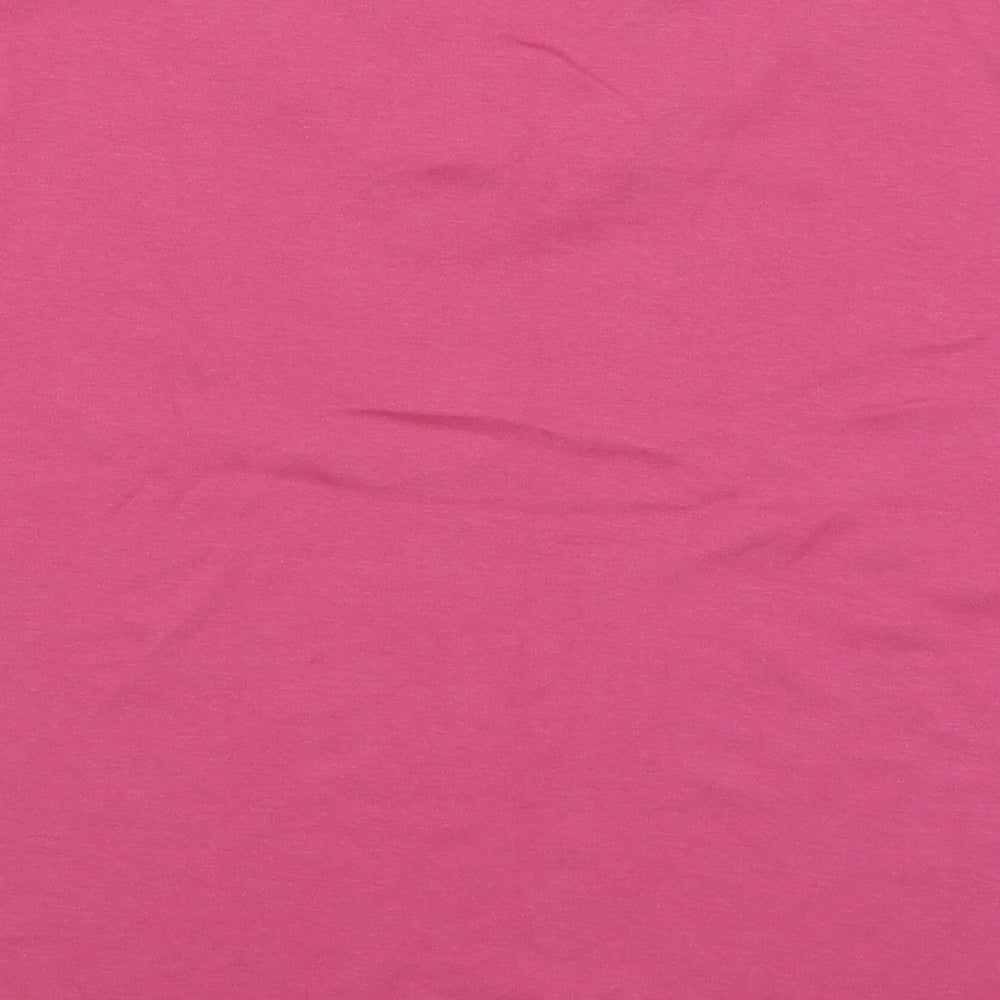 HONOR MILLBURN Womens Pink Cotton Basic T-Shirt Size 10 V-Neck