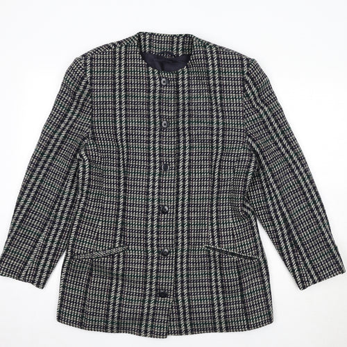 St Michael Womens Multicoloured Geometric Jacket Size 14 Button