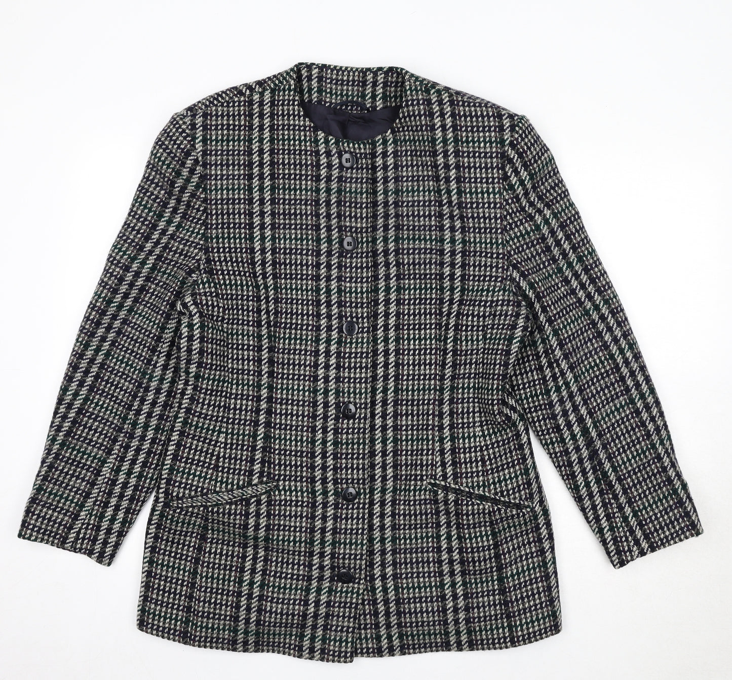 St Michael Womens Multicoloured Geometric Jacket Size 14 Button