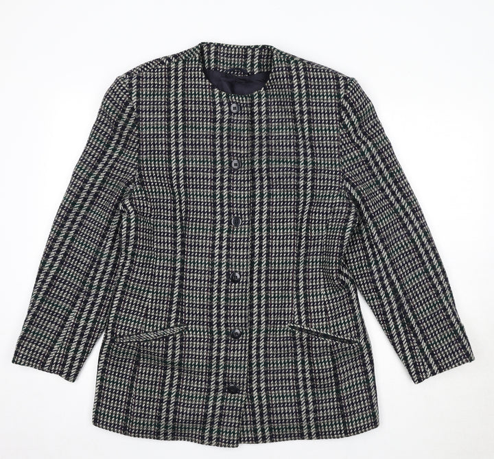 St Michael Womens Multicoloured Geometric Jacket Size 14 Button