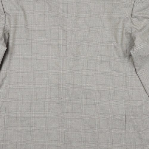 Marks and Spencer Mens Beige Plaid Polyester Jacket Suit Jacket Size 48 Regular