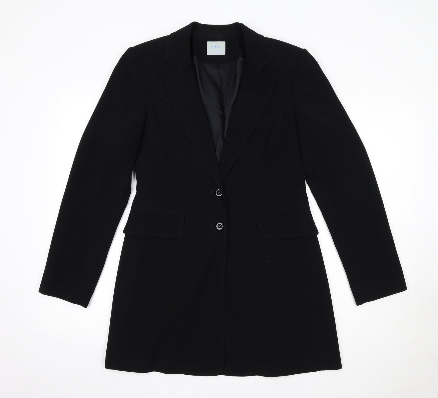 Oasis Womens Black Polyester Jacket Blazer Size 12
