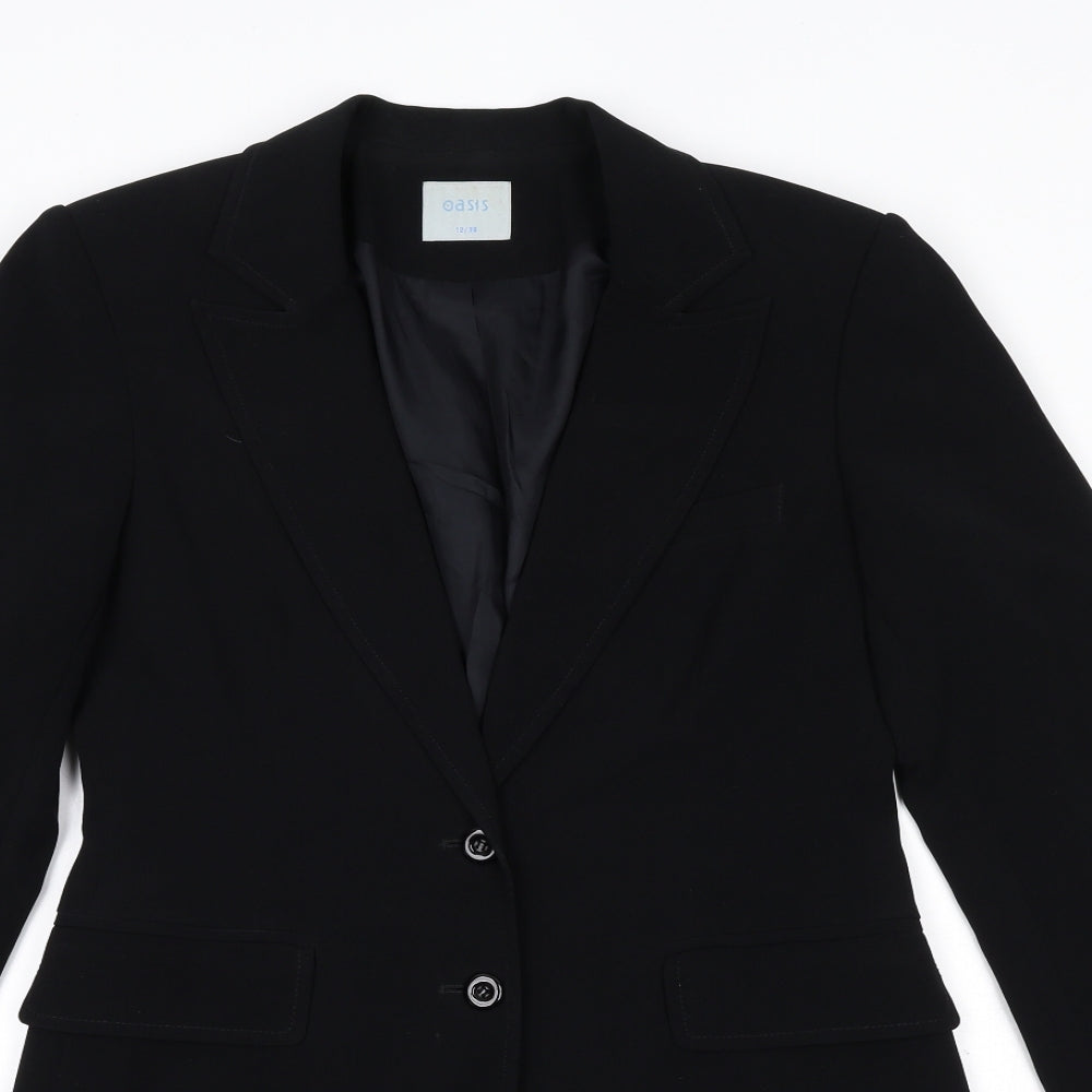 Oasis Womens Black Polyester Jacket Blazer Size 12