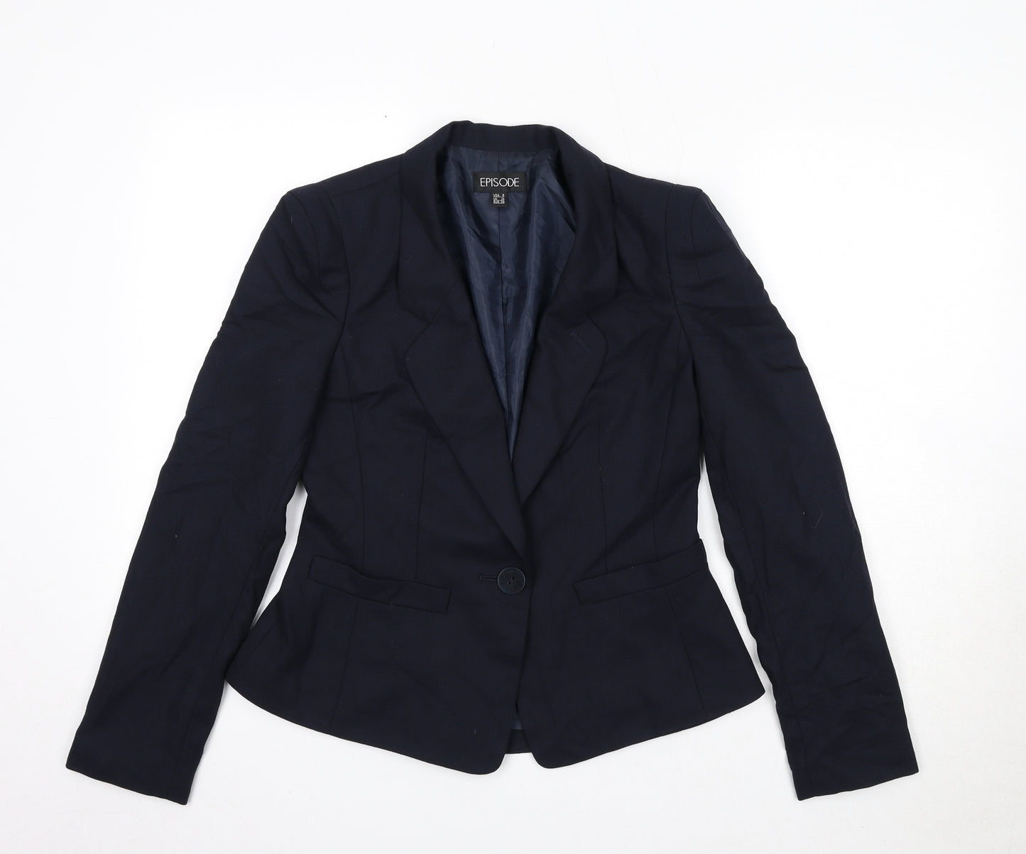 Episode Womens Blue Wool Jacket Blazer Size 10
