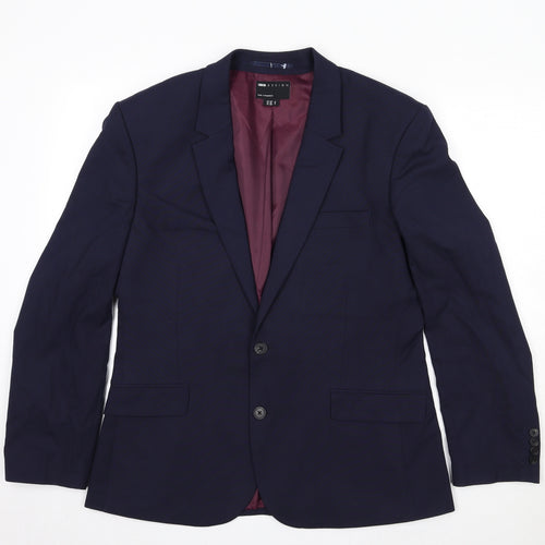 ASOS Mens Blue Polyester Jacket Suit Jacket Size 40 Regular