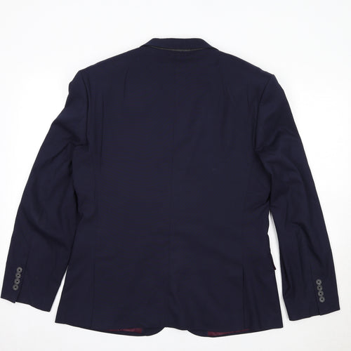 ASOS Mens Blue Polyester Jacket Suit Jacket Size 40 Regular