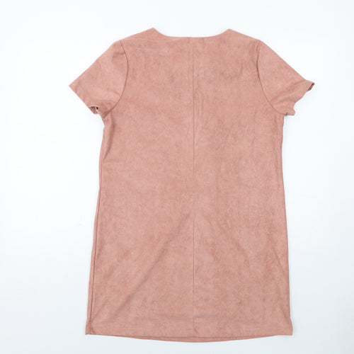 Glamorous Womens Pink Polyester A-Line Size M Round Neck Pullover