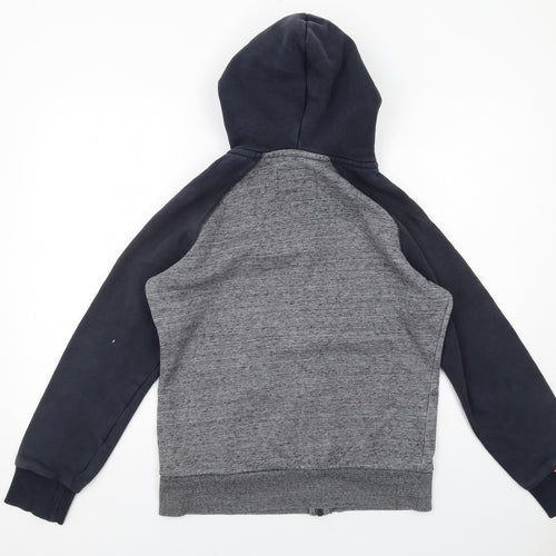 Superdry Mens Grey Cotton Full Zip Hoodie Size M