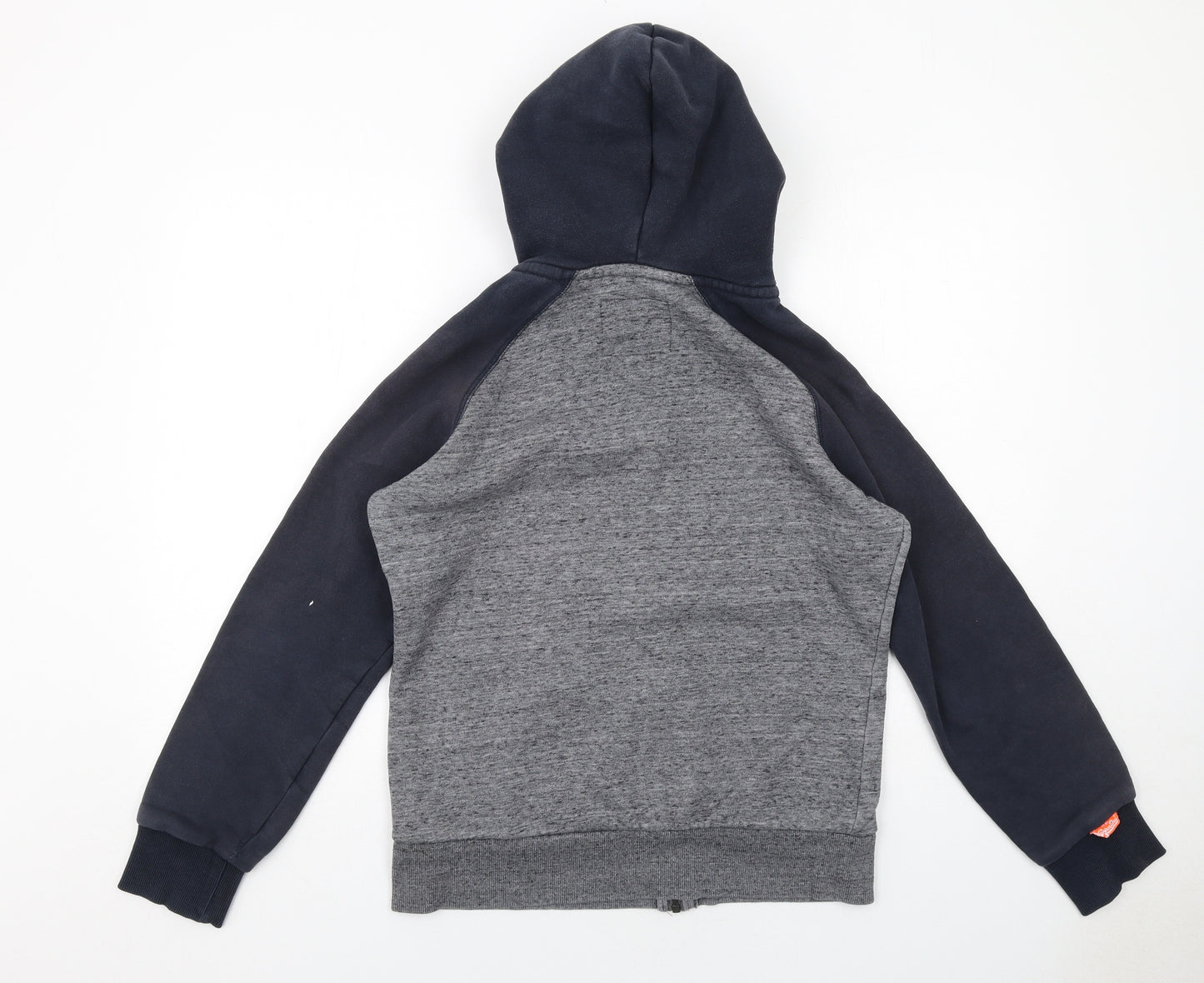 Superdry Mens Grey Cotton Full Zip Hoodie Size M
