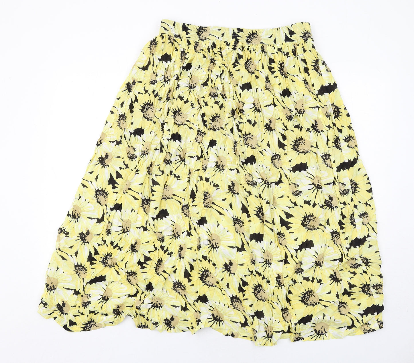 Studio Womens Yellow Floral Viscose Peasant Skirt Size 12