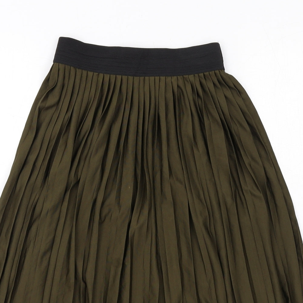 River Island Girls Green Polyester A-Line Skirt Size 11-12 Years Regular Pull On - Lace Details