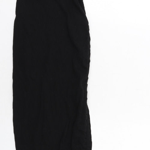 Missguided Womens Black Cotton Maxi Size 4 Round Neck Pullover