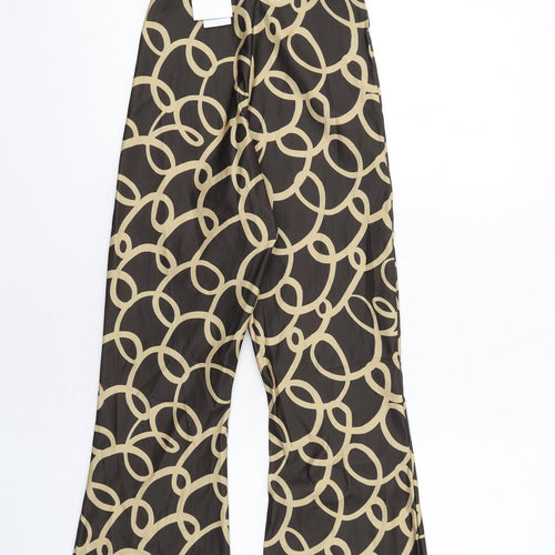 Urban Outfitters Womens Brown Geometric Polyester Jumpsuit One-Piece Size S Pullover - Cut Out Detail