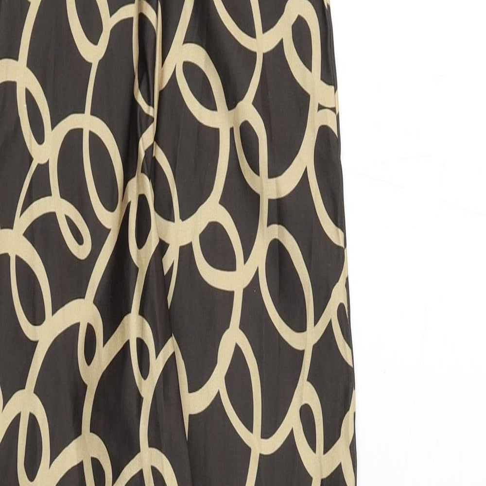 Urban Outfitters Womens Brown Geometric Polyester Jumpsuit One-Piece Size S Pullover - Cut Out Detail