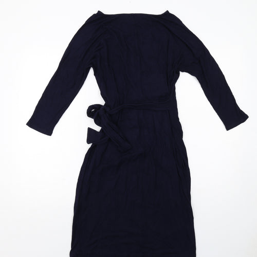 Phase Eight Womens Blue Viscose Bodycon Size 14 Round Neck Pullover