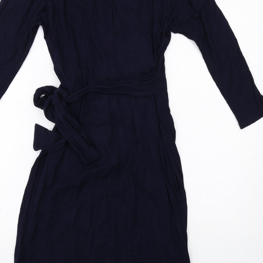 Phase Eight Womens Blue Viscose Bodycon Size 14 Round Neck Pullover