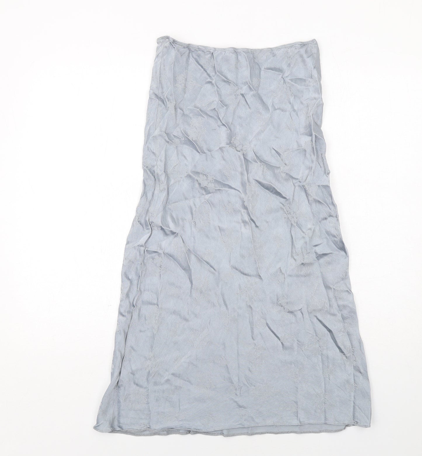 Topshop Womens Grey Viscose A-Line Skirt Size 10