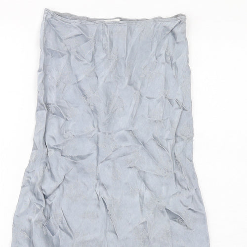 Topshop Womens Grey Viscose A-Line Skirt Size 10