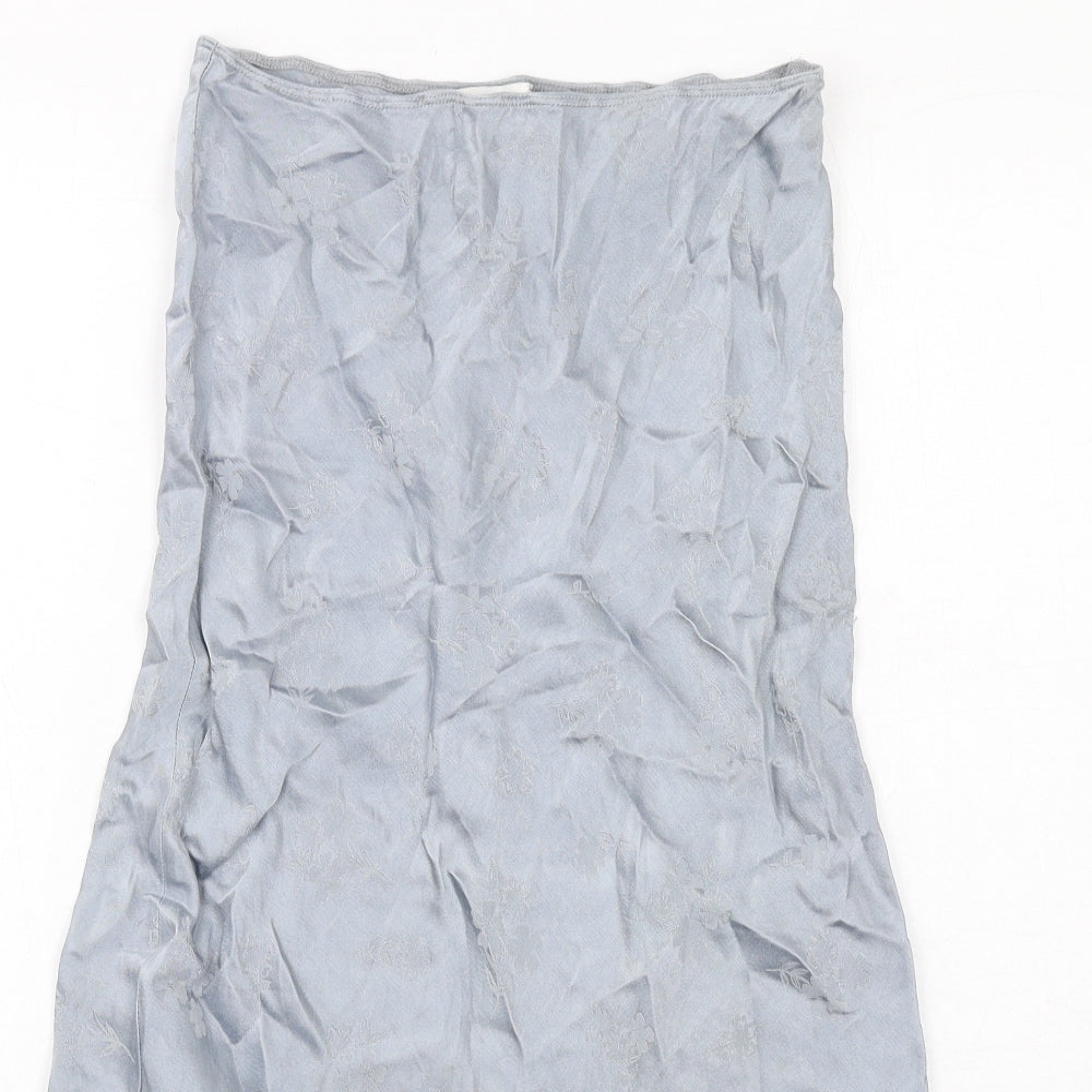 Topshop Womens Grey Viscose A-Line Skirt Size 10