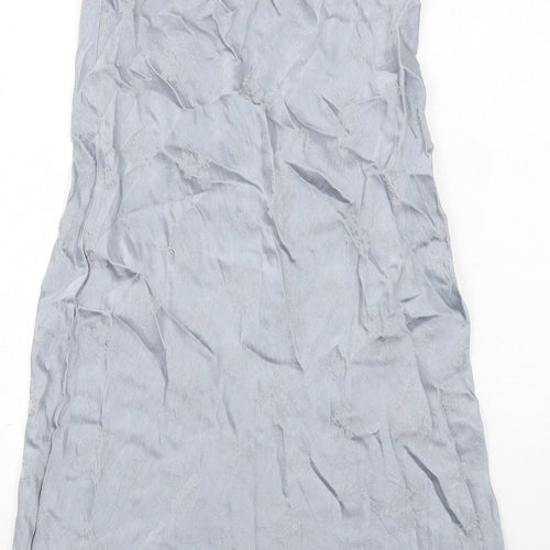 Topshop Womens Grey Viscose A-Line Skirt Size 10