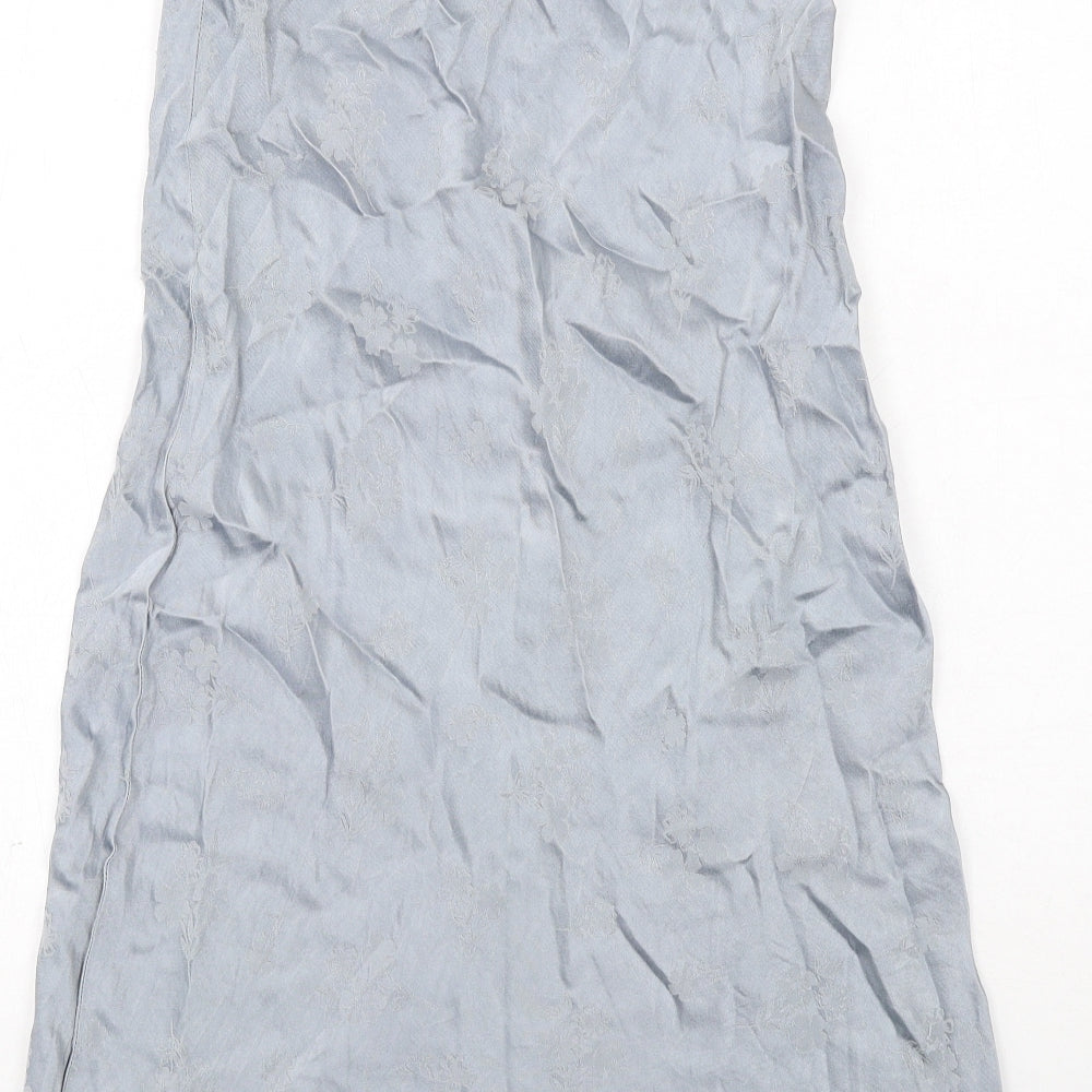 Topshop Womens Grey Viscose A-Line Skirt Size 10