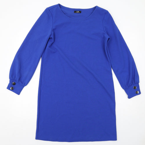 Wallis Womens Blue Polyester A-Line Size 12 Round Neck Pullover